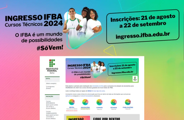 Vagas Curso de Sistemas de Energia Renovável no IFBA Lauro de Freitas