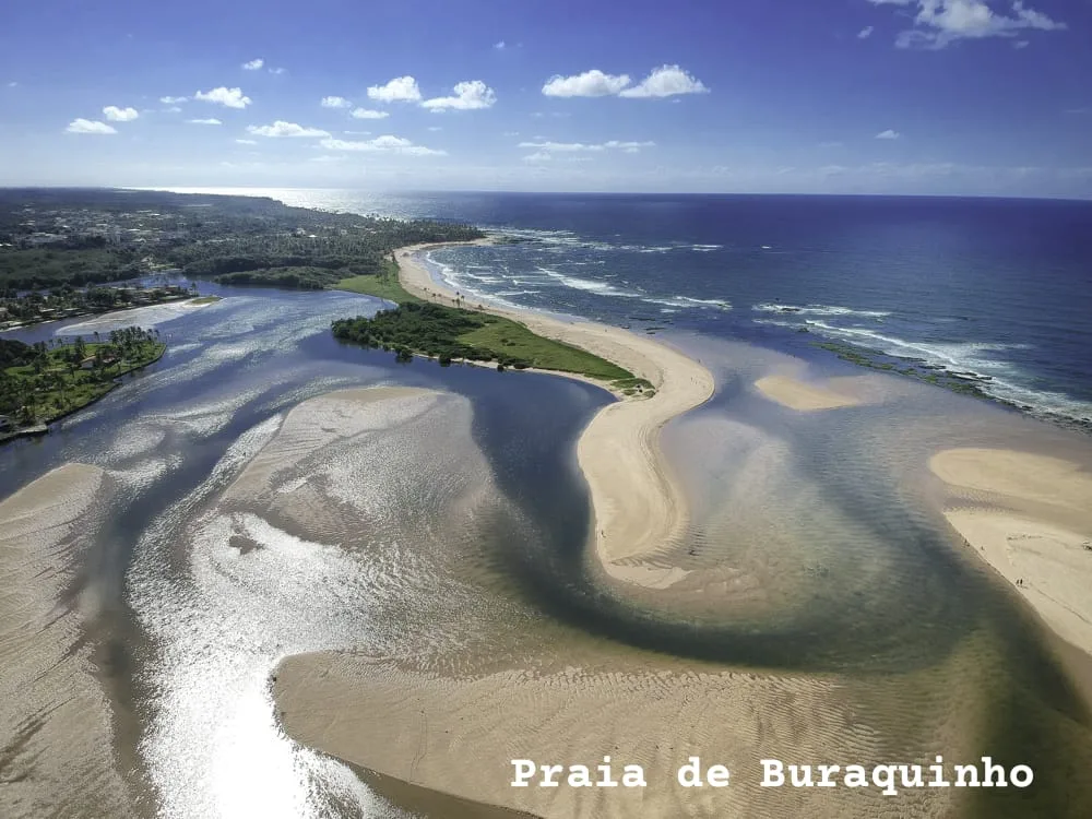 Encontro do Rio com o Mar. Foz do RIo Joanes, Praia de Buraquinho.