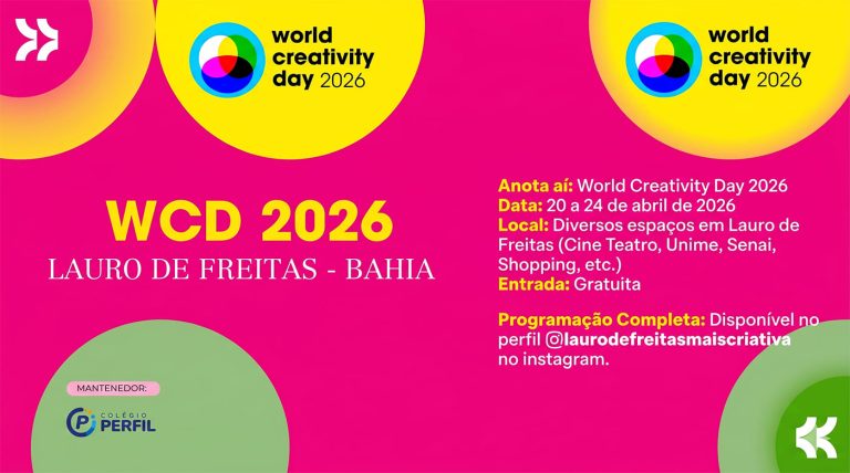 Público reunido para a abertura das atividades do World Creativity Day 2026 em Lauro de Freitas.