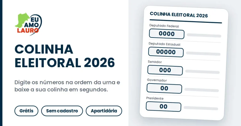 Eleições 2026: Conheça a ordem de votação na urna e monte sua colinha para evitar erros Colinha Eleitoral 2026 - Eu Amo Lauro